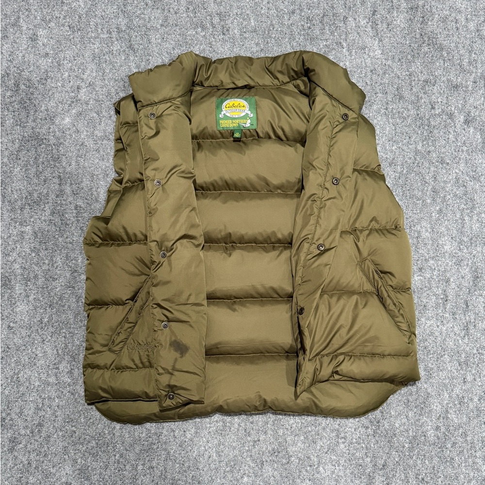 Cabela’s Premier Northern Goose Down Puffer Vest - Olive Green - Size L - Picture 6 of 9